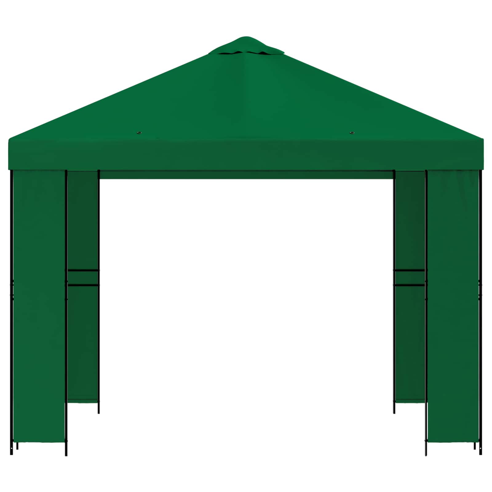 Pavillon 3 x 3 m Grün Polyester und Stahl 190 gsm