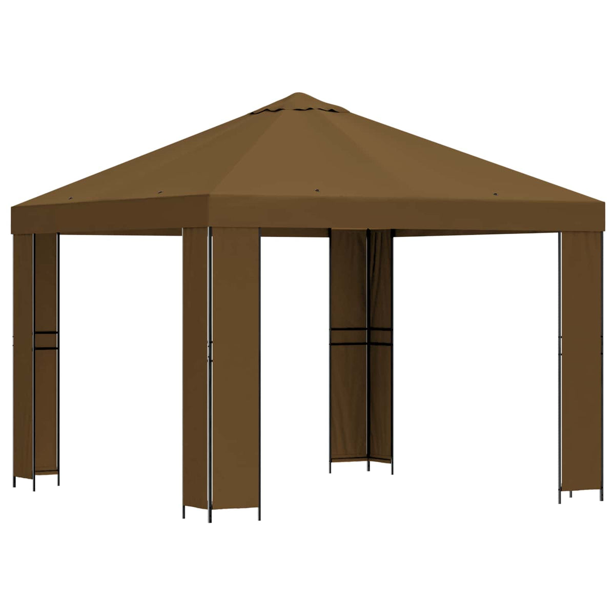 Pavillon 3 x 3 m Taupe Polyester und Stahl 190 gsm