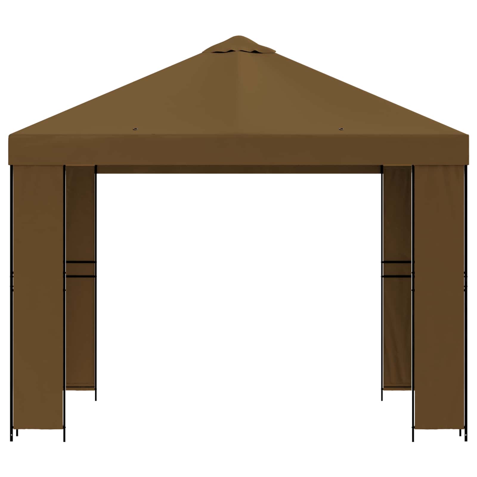 Pavillon 3 x 3 m Taupe Polyester und Stahl 190 gsm