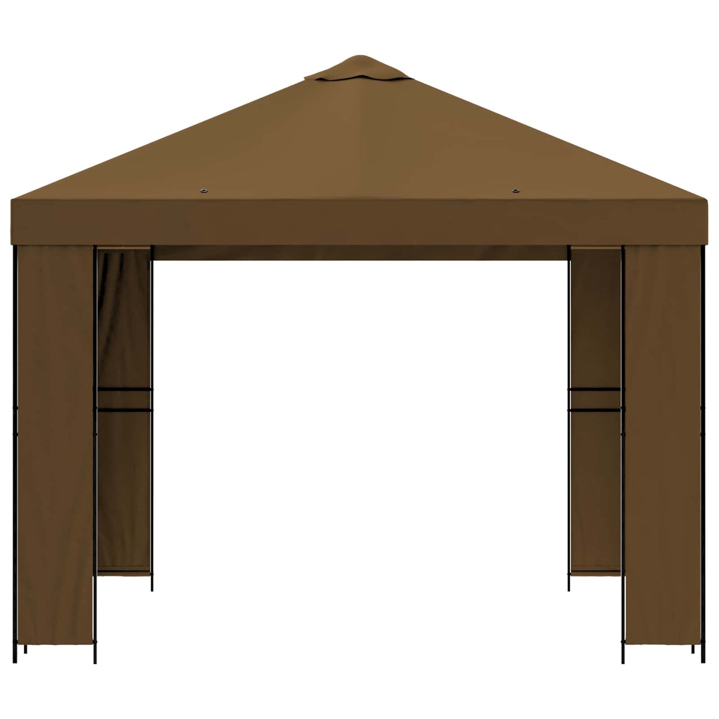 Pavillon 3 x 3 m Taupe Polyester und Stahl 190 gsm