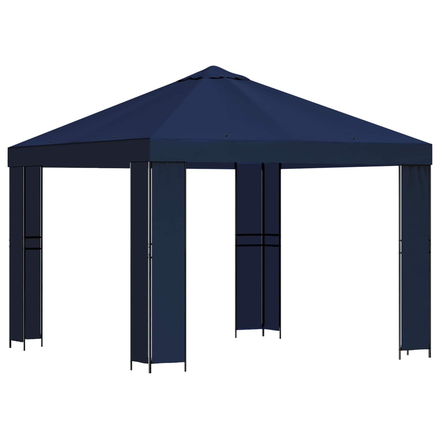 Pavillon 3 x 3 m Blau Polyester und Stahl 190 gsm