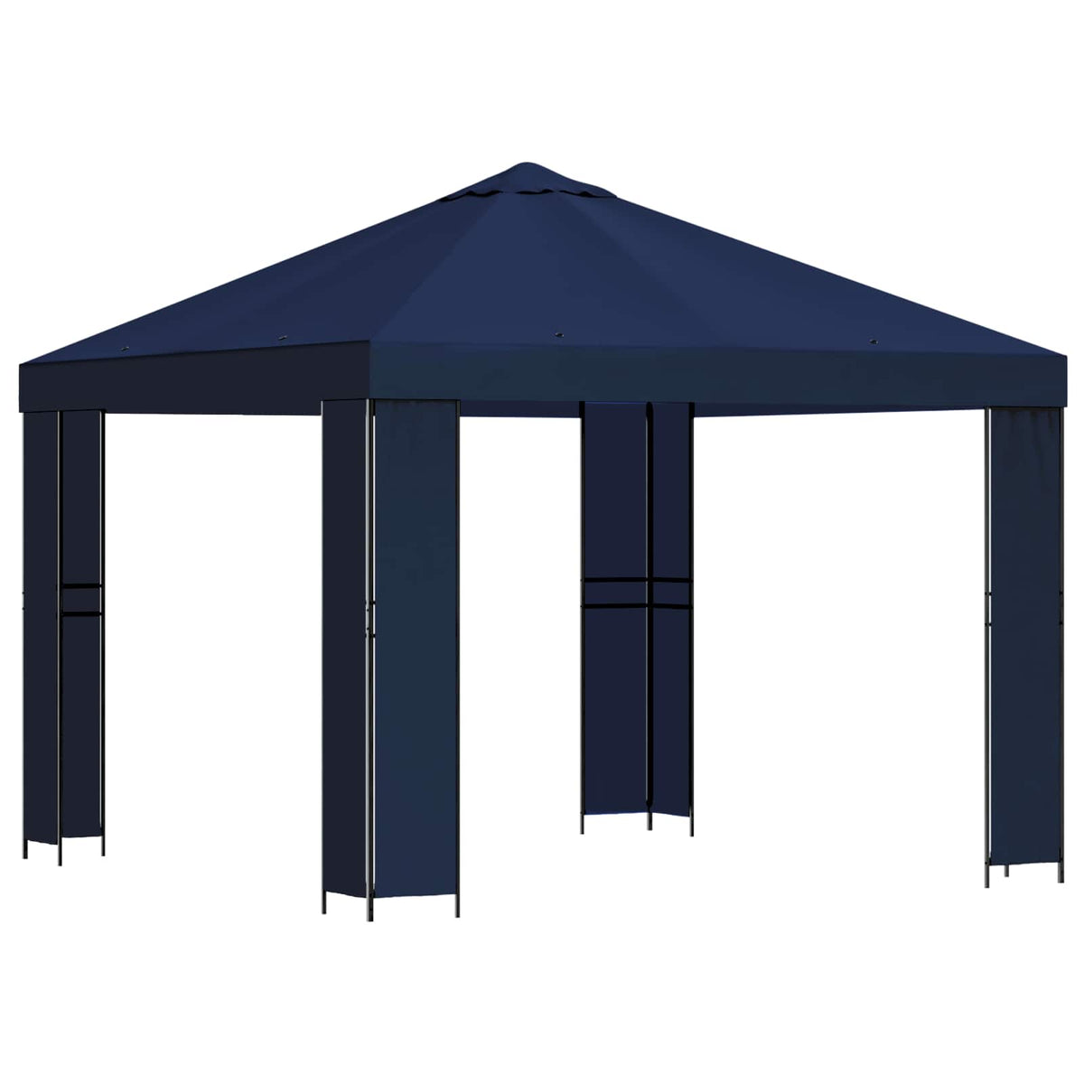 Pavillon 3 x 3 m Blau Polyester und Stahl 190 gsm