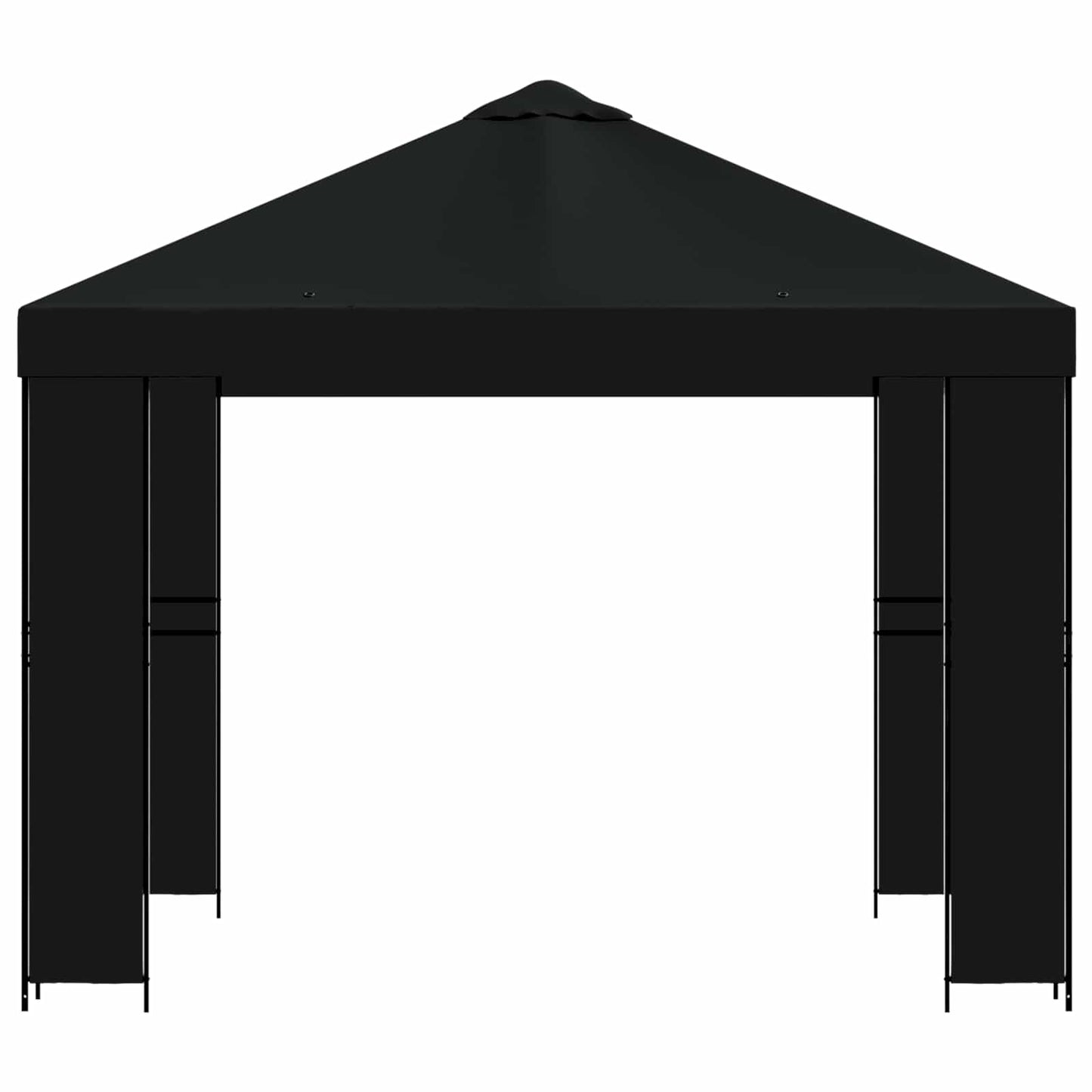 Pavillon 3 x 3 m Schwarz Polyester und Stahl 190 gsm