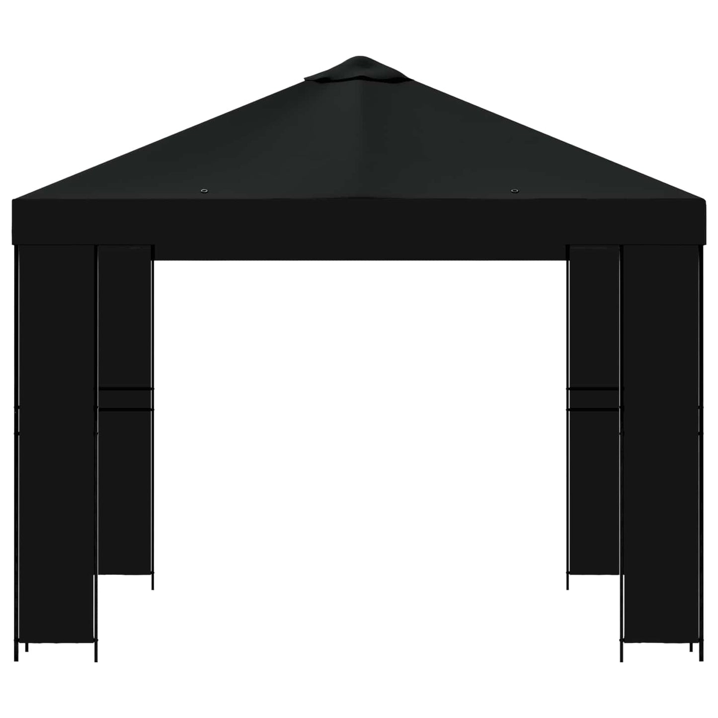 Pavillon 3 x 3 m Schwarz Polyester und Stahl 190 gsm