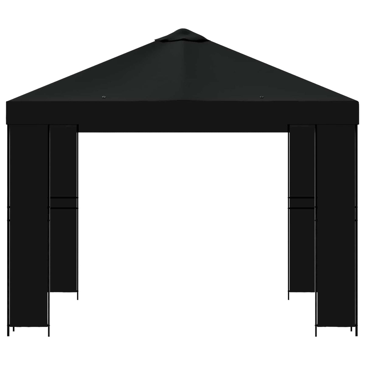 Pavillon 3 x 3 m Schwarz Polyester und Stahl 190 gsm