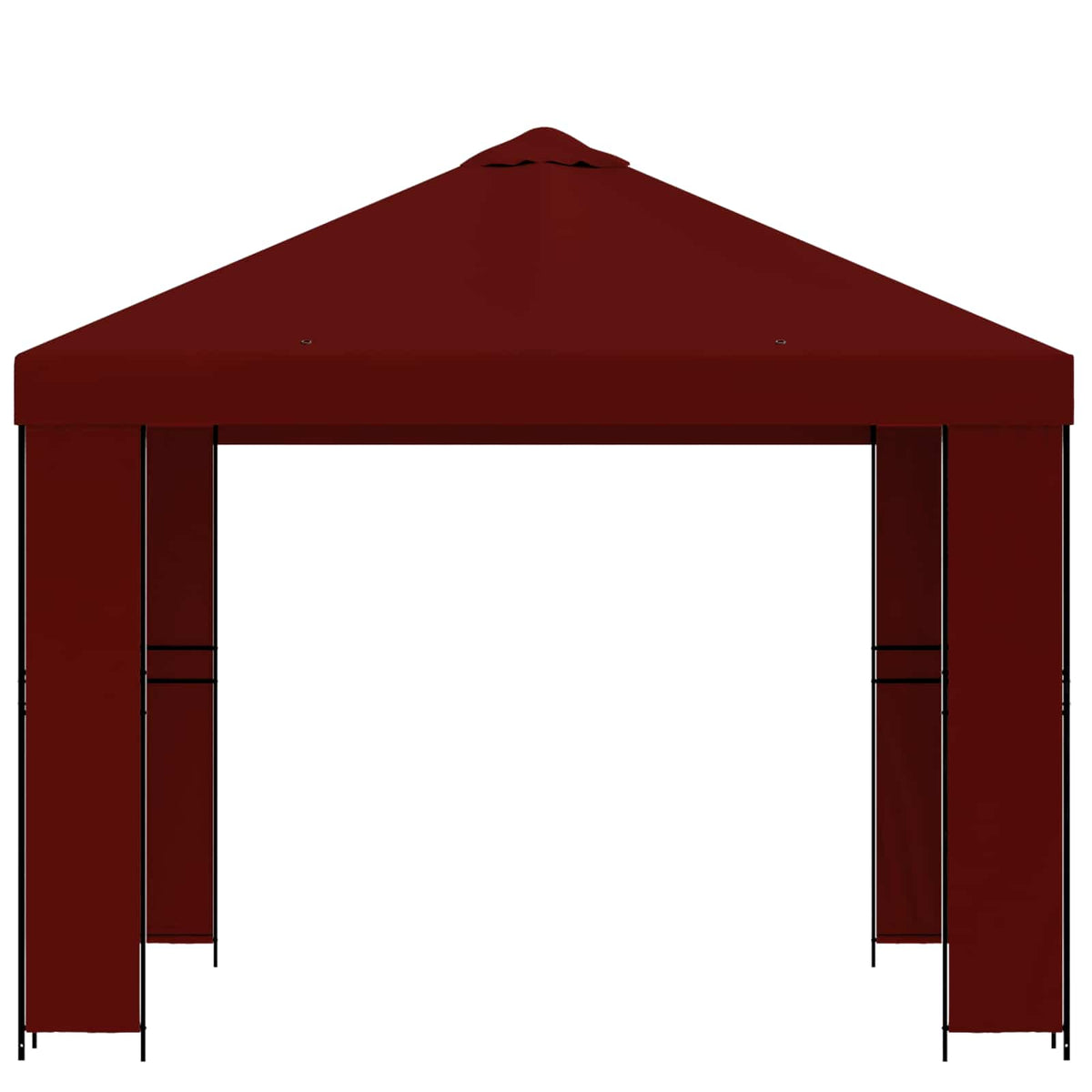 Pavillon 3 x 3 m Bordeauxrot Polyester und Stahl 190 gsm