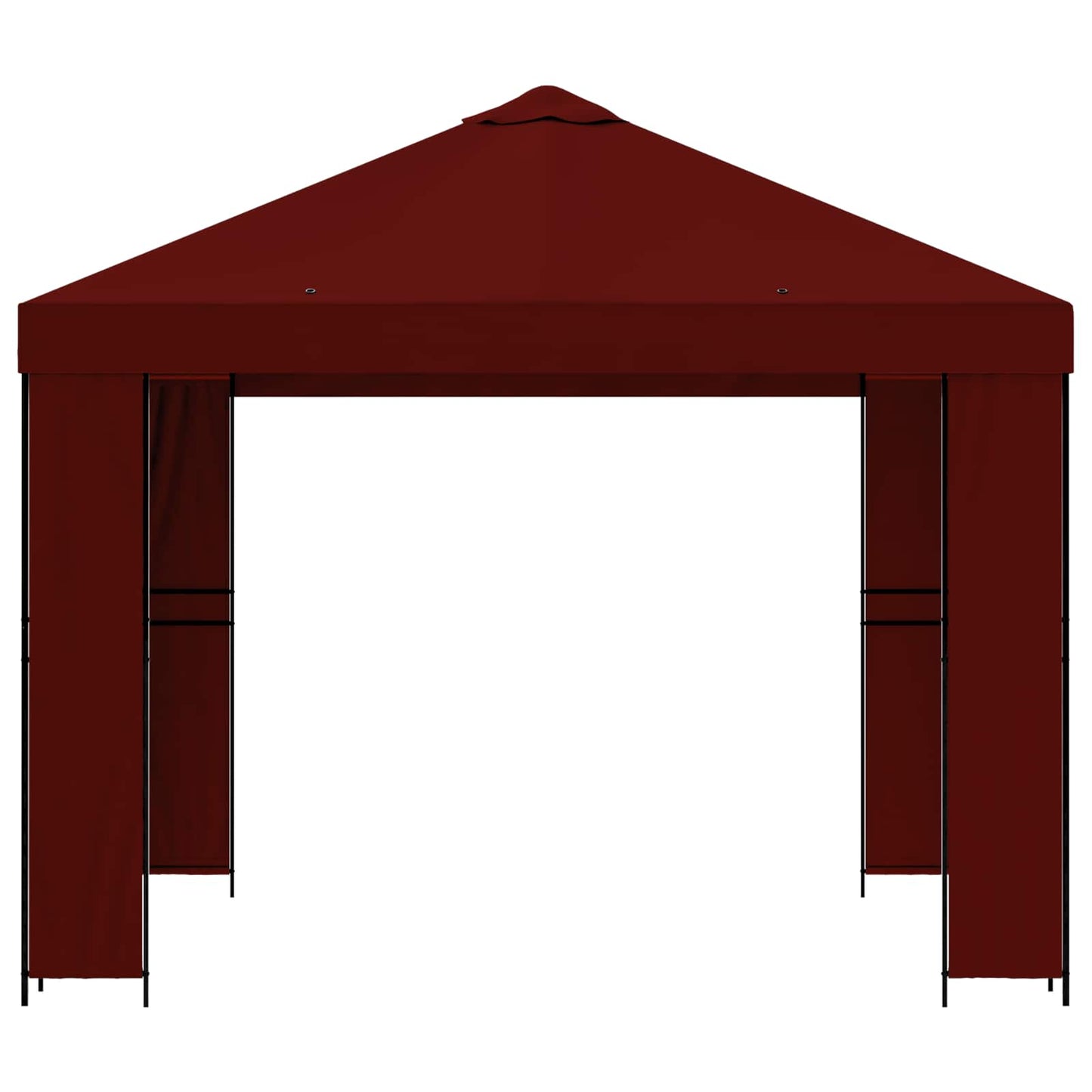 Pavillon 3 x 3 m Bordeauxrot Polyester und Stahl 190 gsm