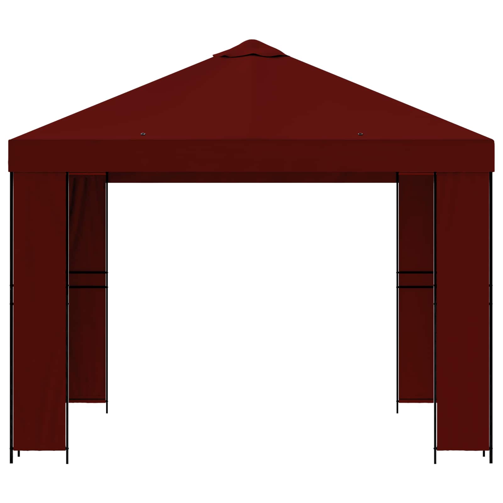 Pavillon 3 x 3 m Bordeauxrot Polyester und Stahl 190 gsm