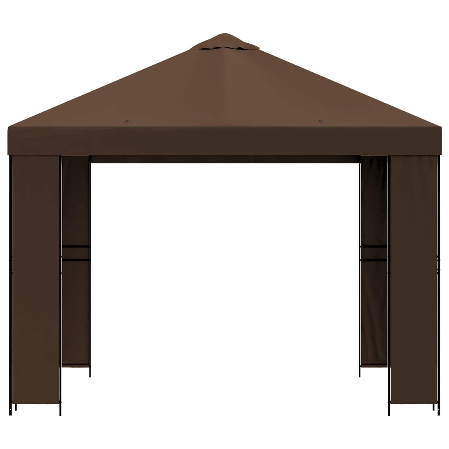 Pavillon 3 x 3 m Braun Polyester und Stahl 190 gsm