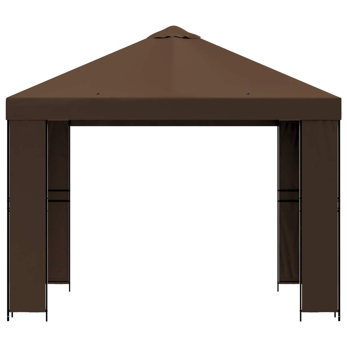 Pavillon 3 x 3 m Braun Polyester und Stahl 190 gsm