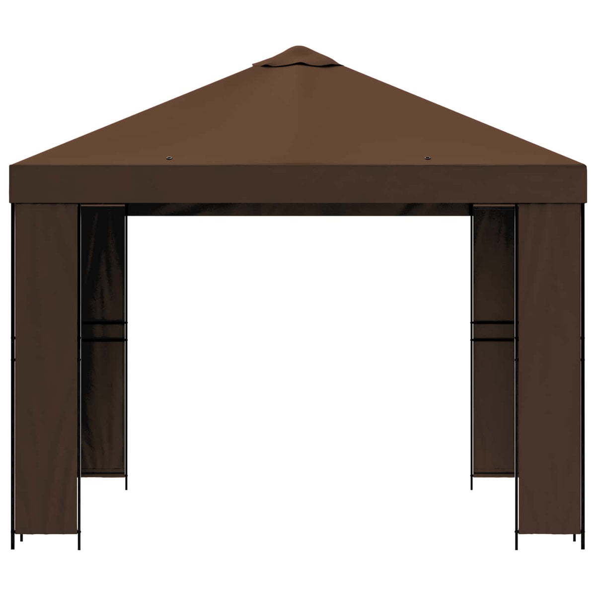 Pavillon 3 x 3 m Braun Polyester und Stahl 190 gsm