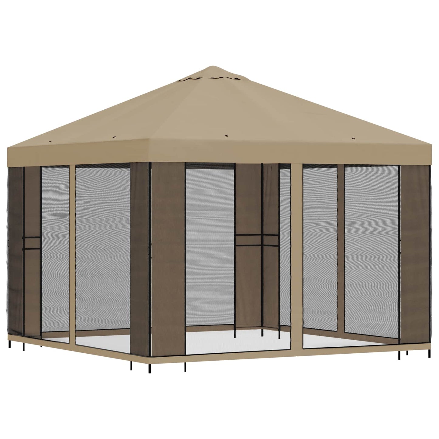 Garten Pavillon mit Seitenwänden 3 x 3 m Beige