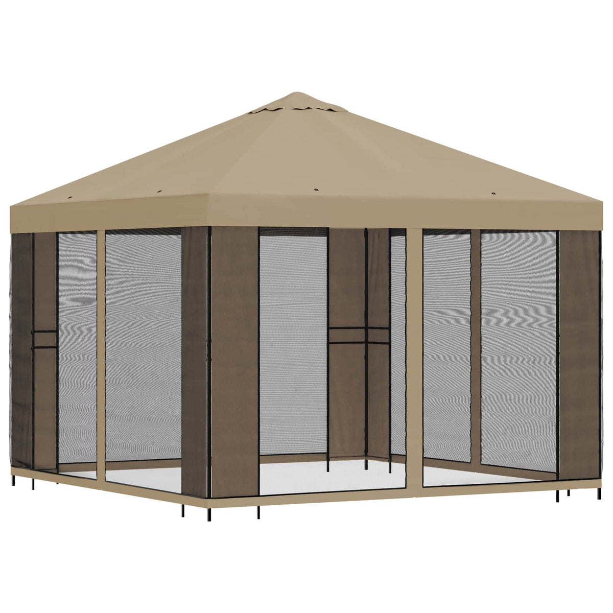 Garten Pavillon mit Seitenwänden 3 x 3 m Beige