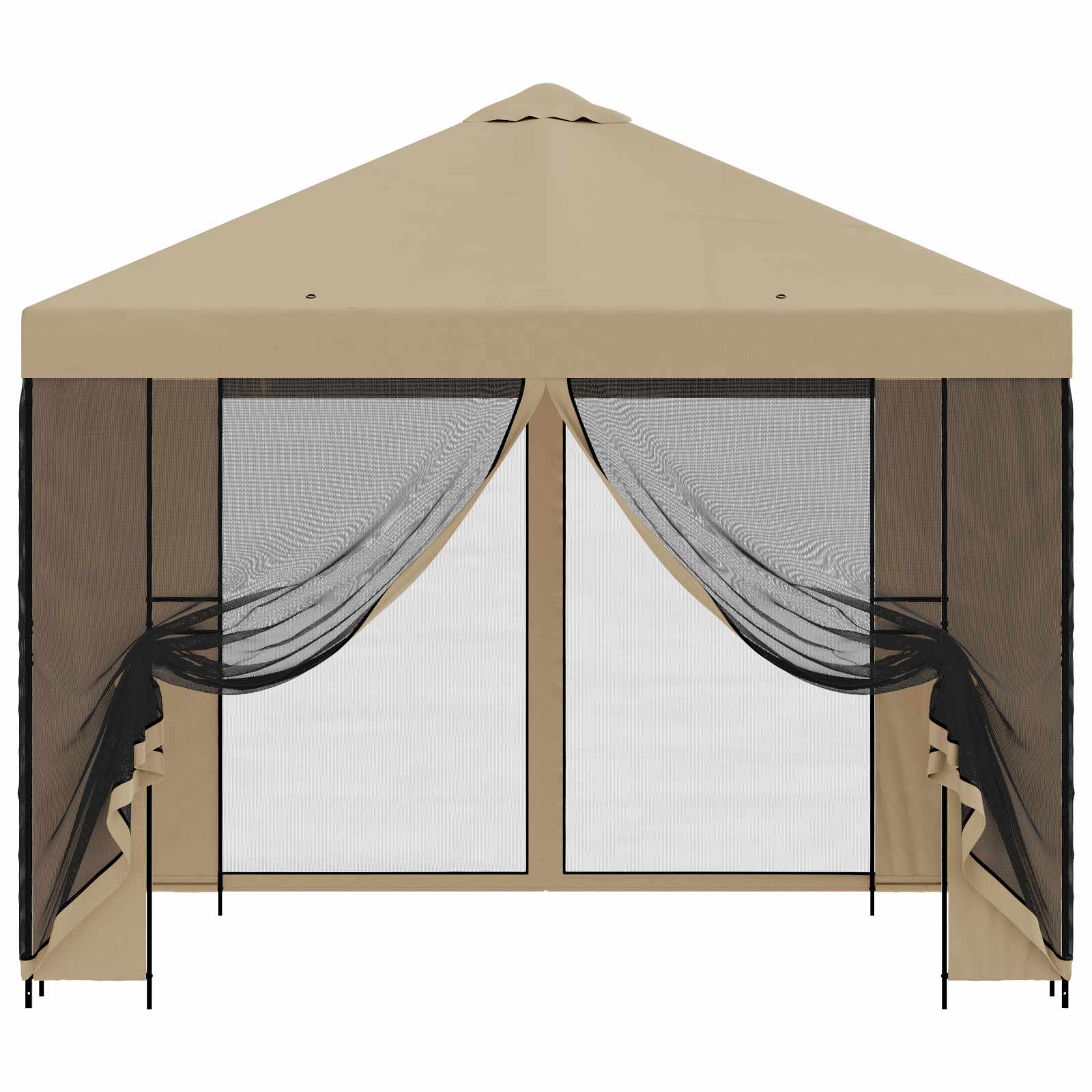 Garten Pavillon mit Seitenwänden 3 x 3 m Beige