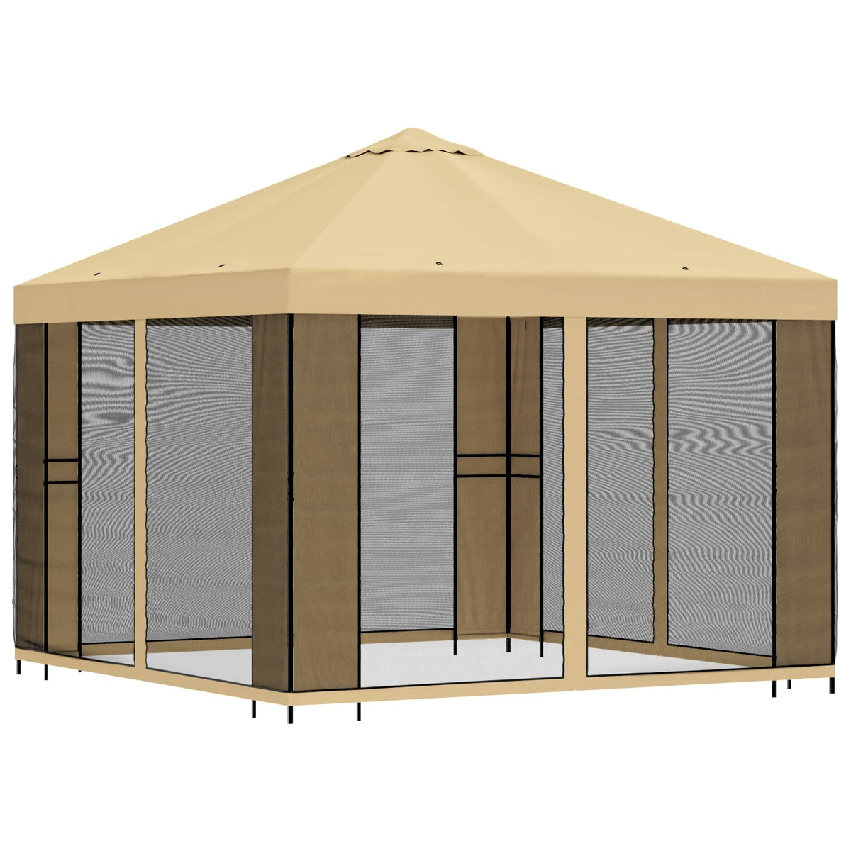 Garten Pavillon mit Seitenwänden 3 x 3 m Creme
