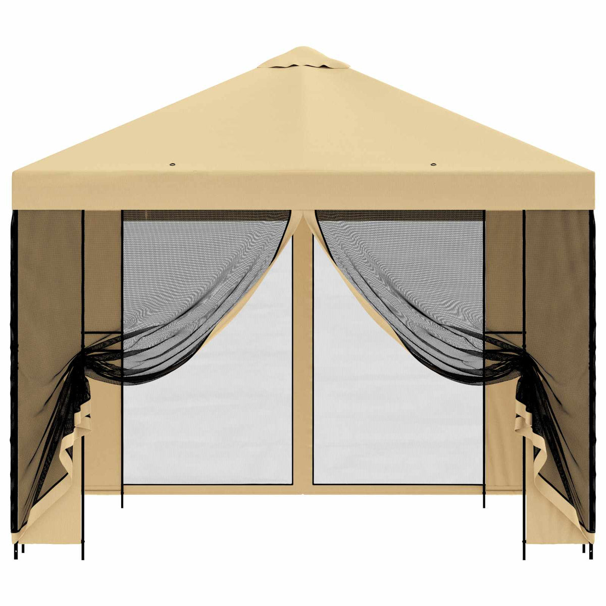 Garten Pavillon mit Seitenwänden 3 x 3 m Creme