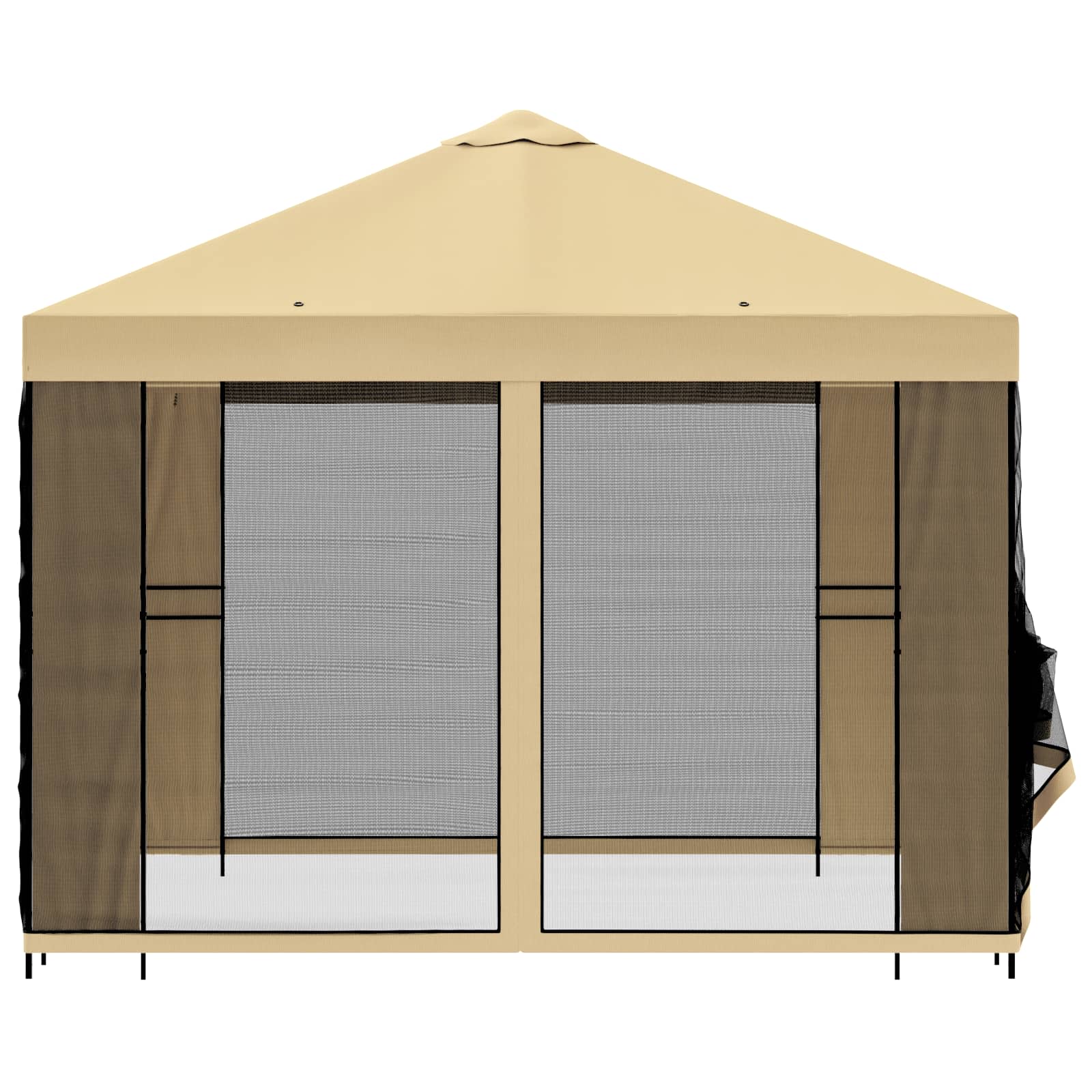 Garten Pavillon mit Seitenwänden 3 x 3 m Creme