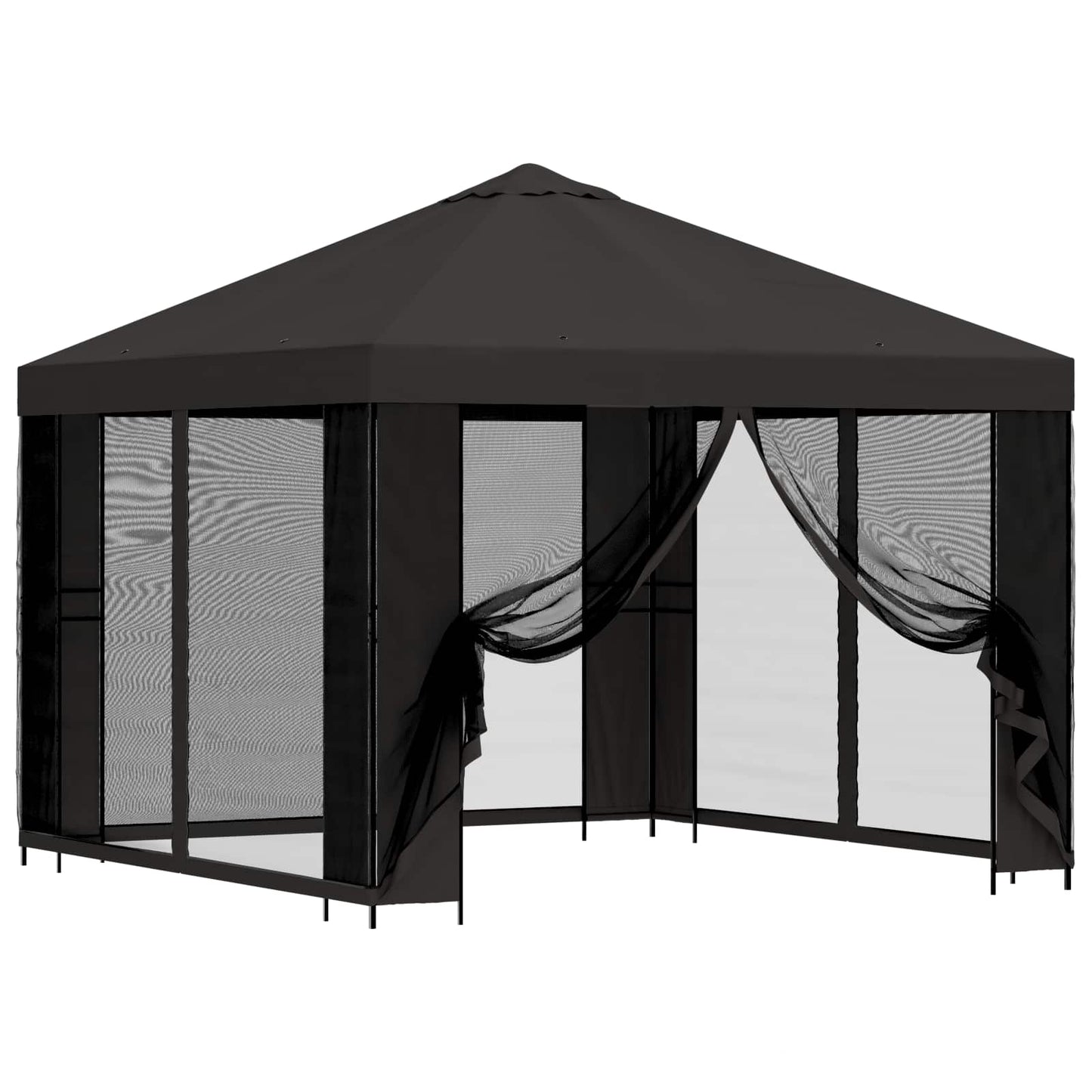 Garten Pavillon mit Seitenwänden 3 x 3 m Anthrazit