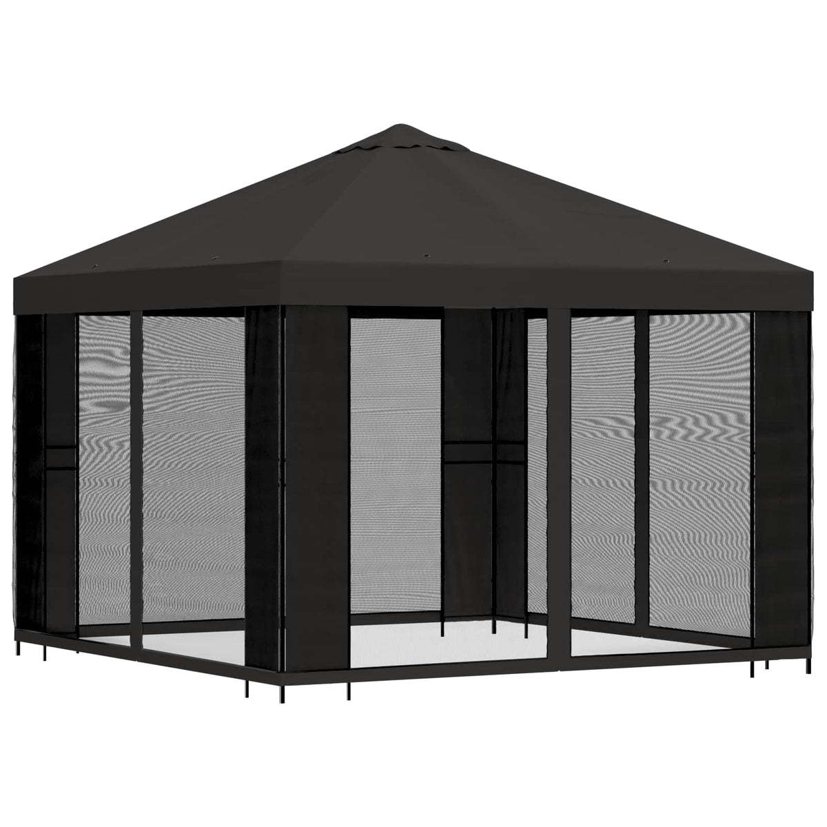 Garten Pavillon mit Seitenwänden 3 x 3 m Anthrazit