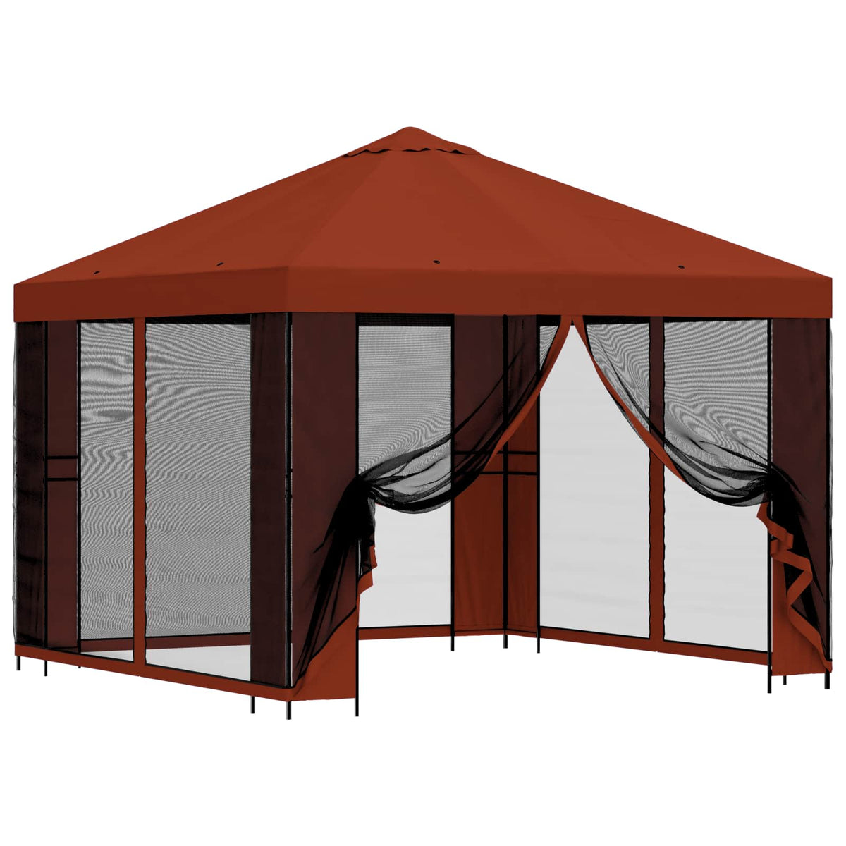 Garten Pavillon mit Seitenwänden 3 x 3 m Terrakotta