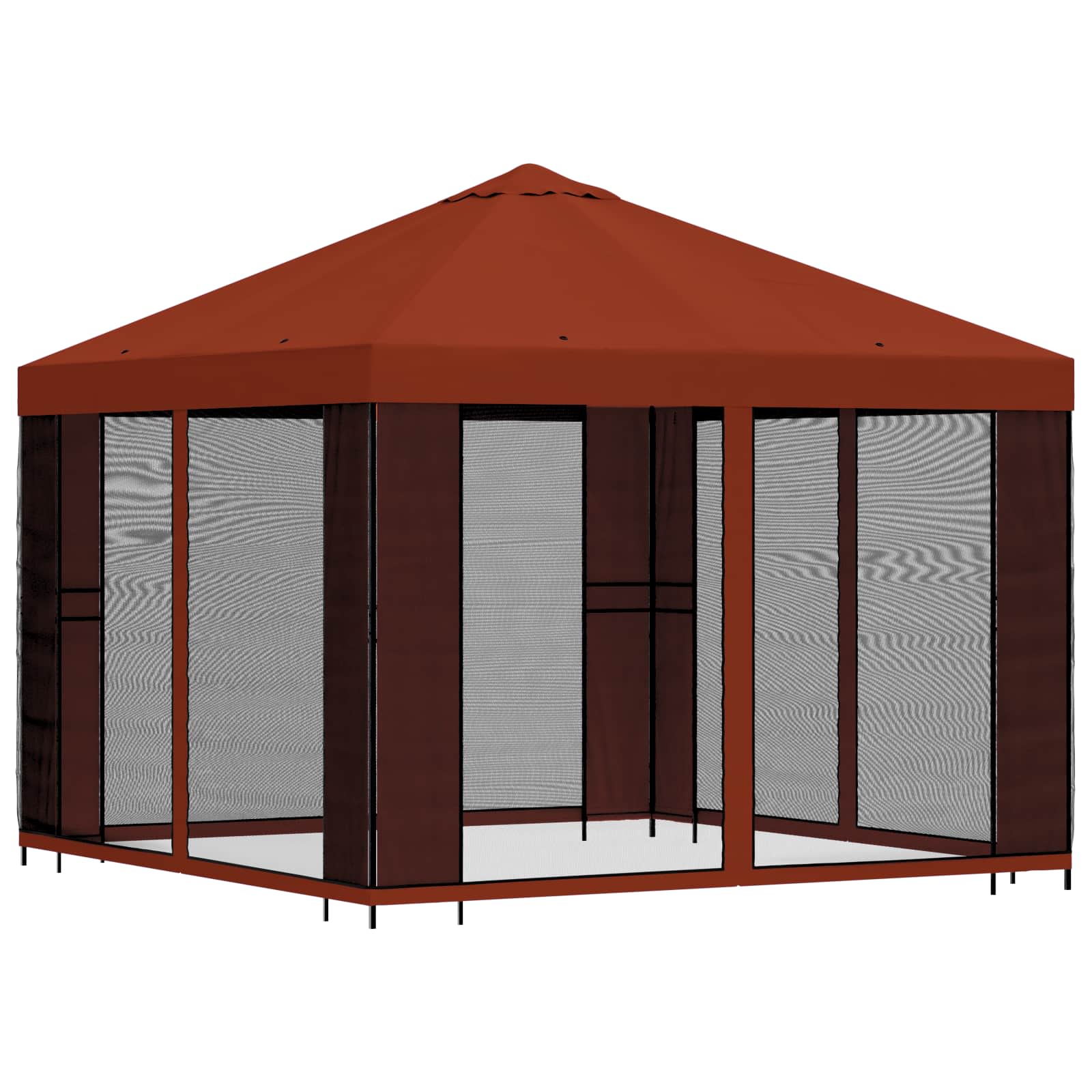 Garten Pavillon mit Seitenwänden 3 x 3 m Terrakotta