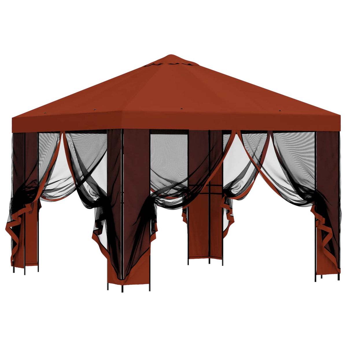 Garten Pavillon mit Seitenwänden 3 x 3 m Terrakotta