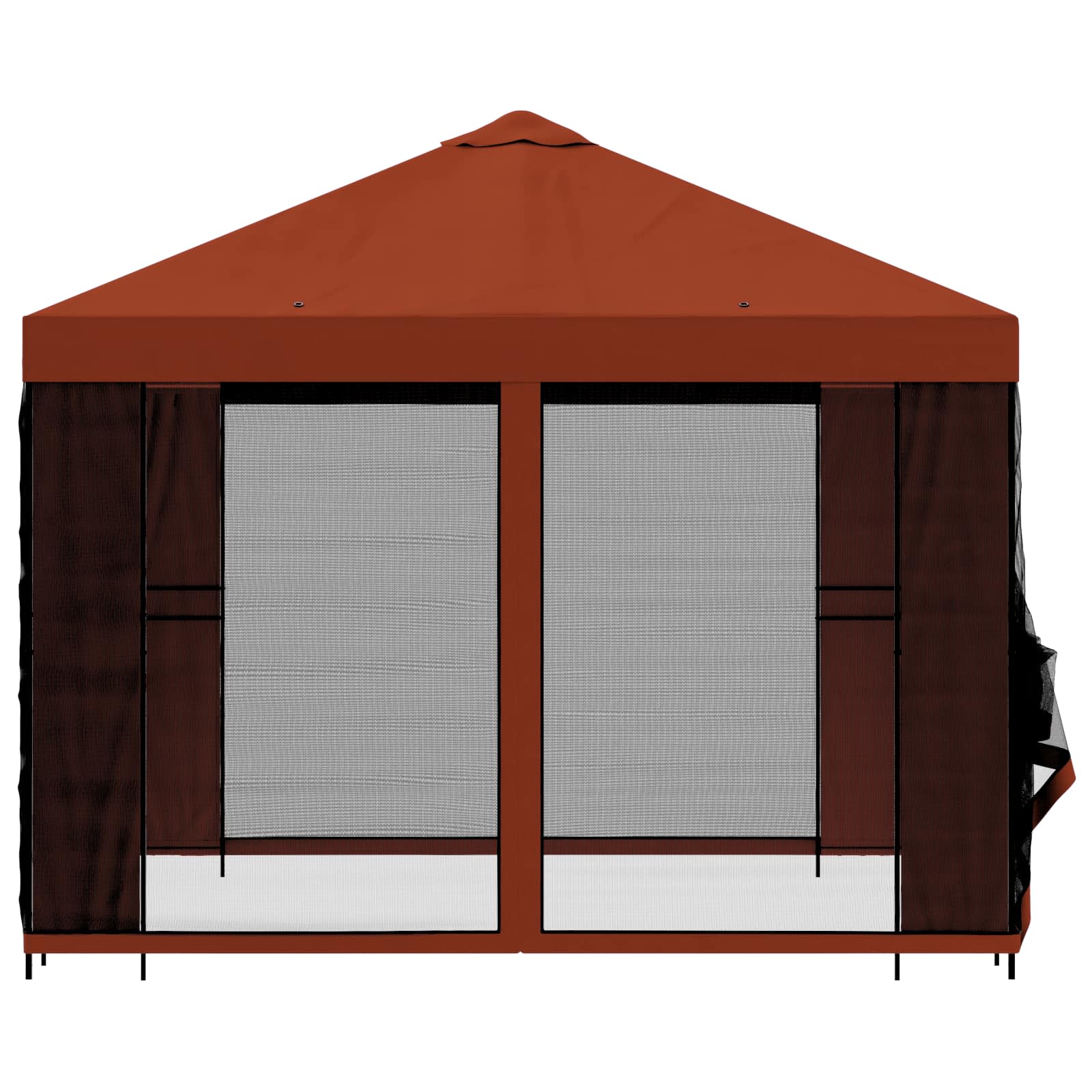 Garten Pavillon mit Seitenwänden 3 x 3 m Terrakotta