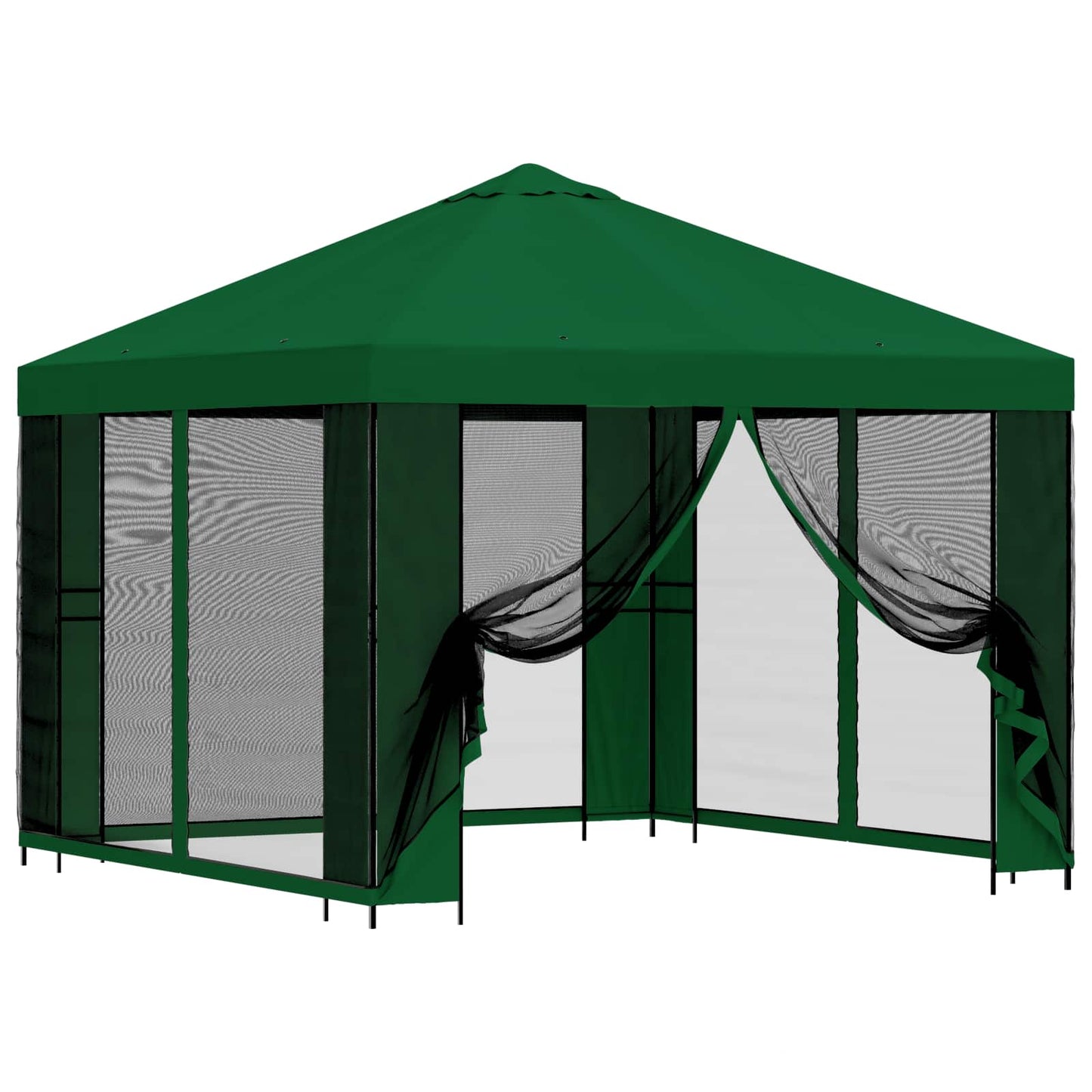 Garten Pavillon mit Seitenwänden 3 x 3 m Grün