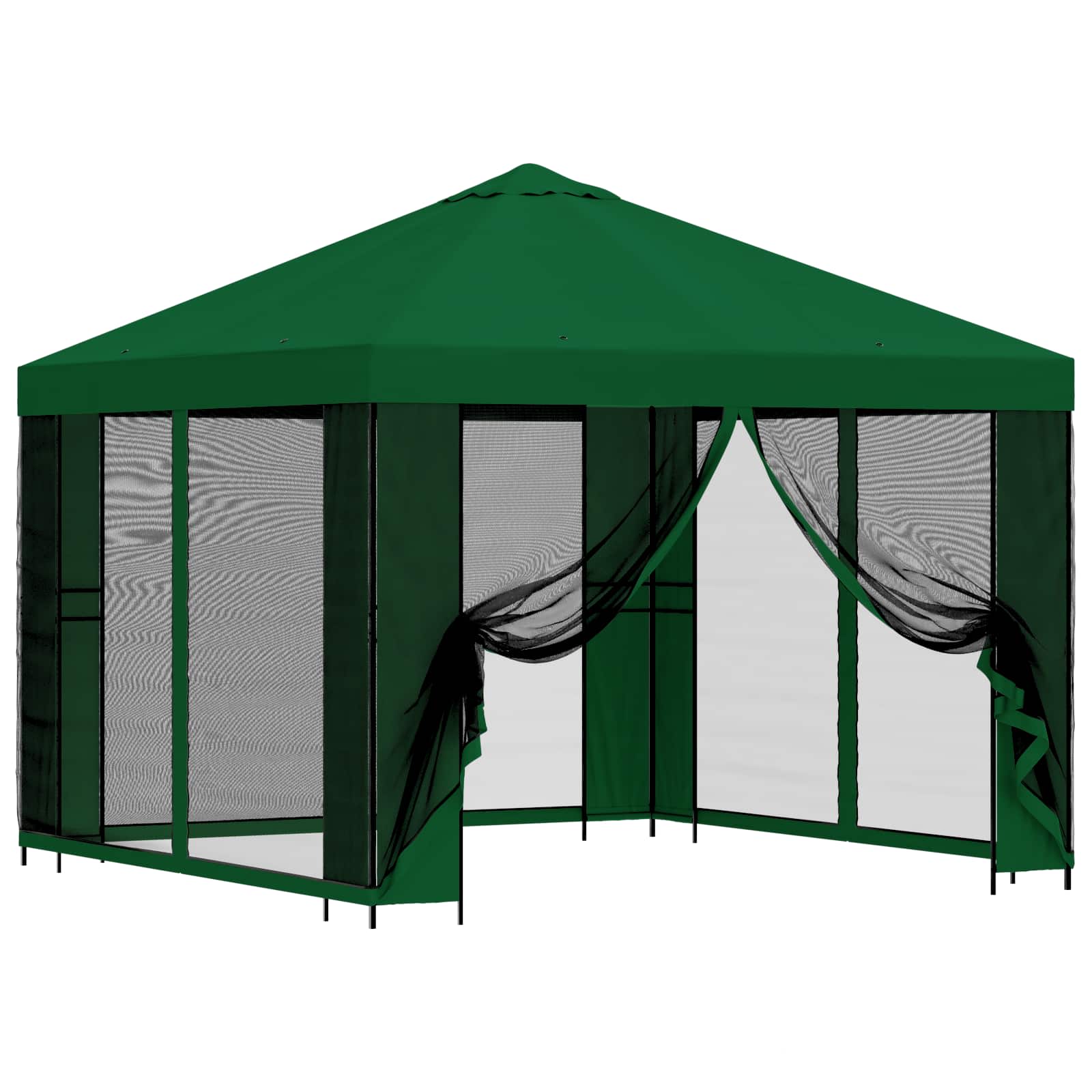 Garten Pavillon mit Seitenwänden 3 x 3 m Grün