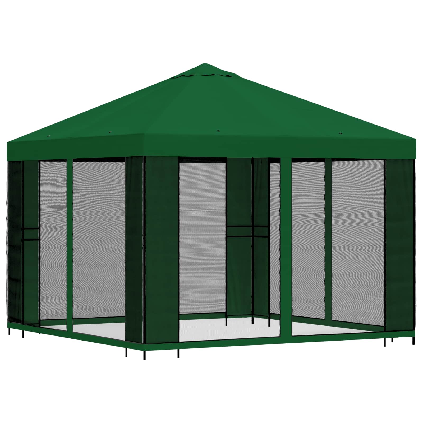 Garten Pavillon mit Seitenwänden 3 x 3 m Grün