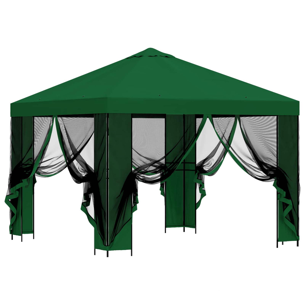 Garten Pavillon mit Seitenwänden 3 x 3 m Grün