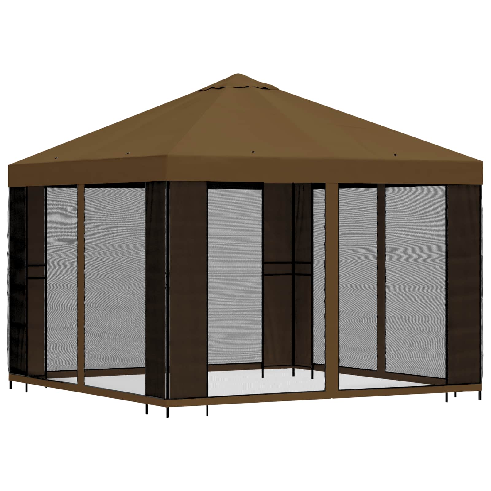 Garten Pavillon mit Seitenwänden 3 x 3 m Taupe