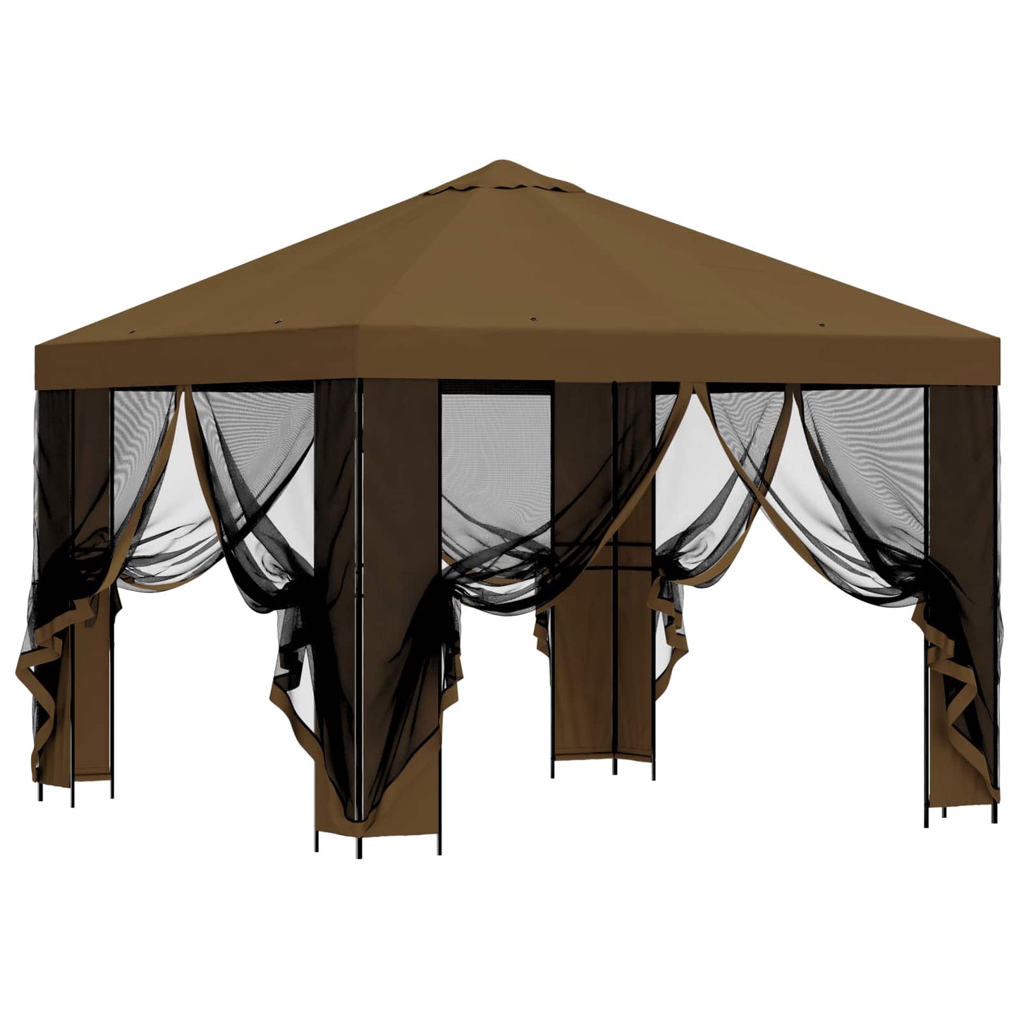 Garten Pavillon mit Seitenwänden 3 x 3 m Taupe