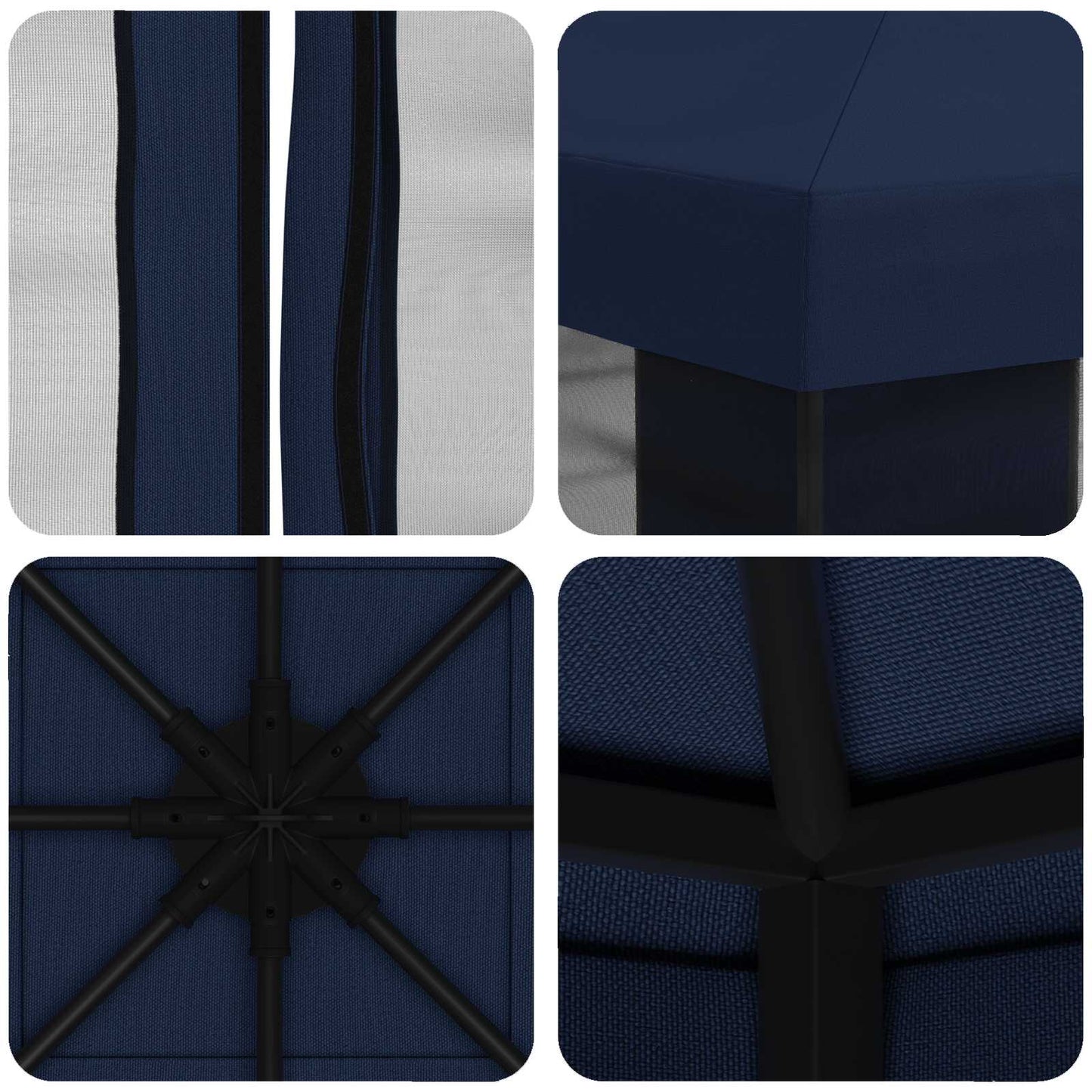 Garten Pavillon mit Seitenwänden 3 x 3 m Blau