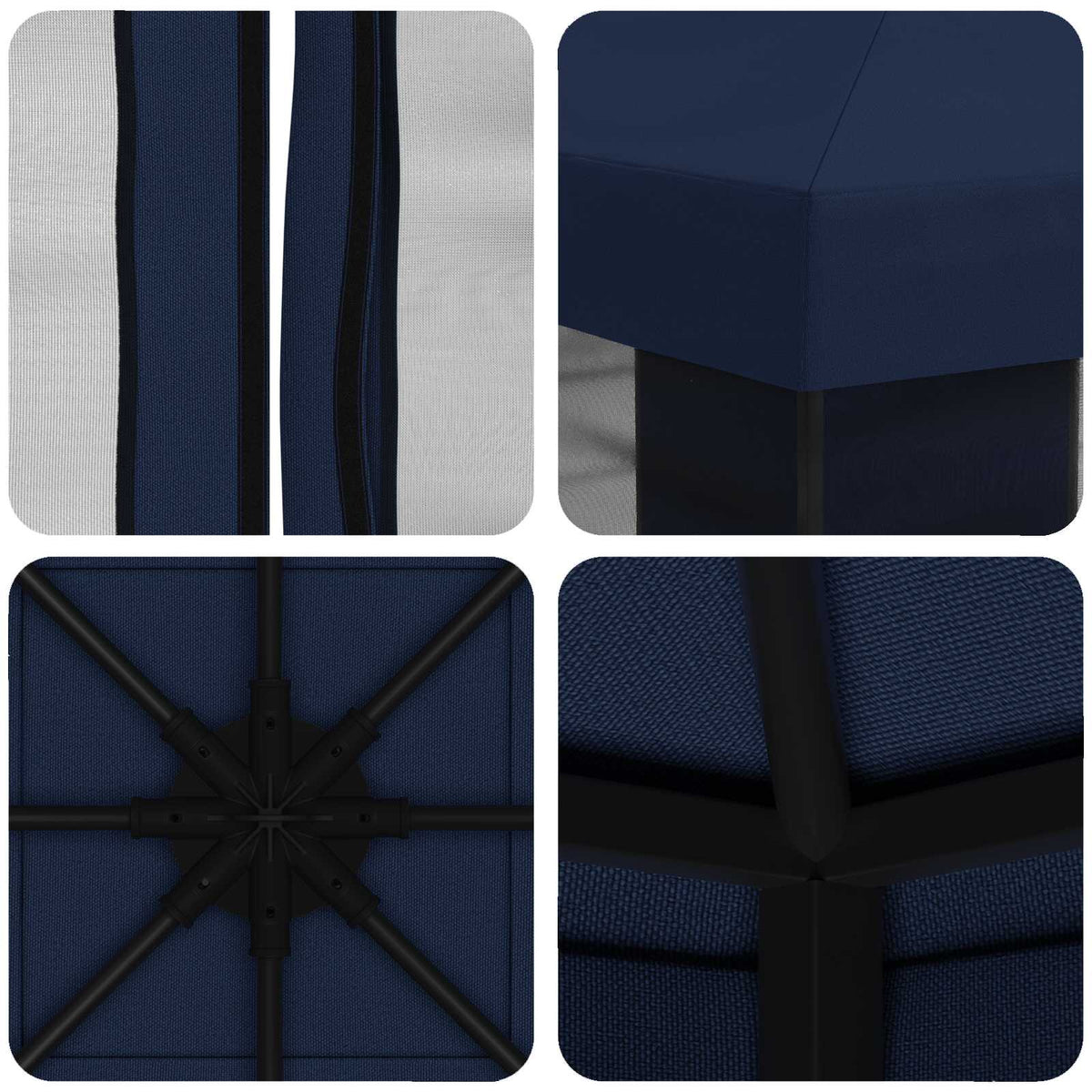 Garten Pavillon mit Seitenwänden 3 x 3 m Blau
