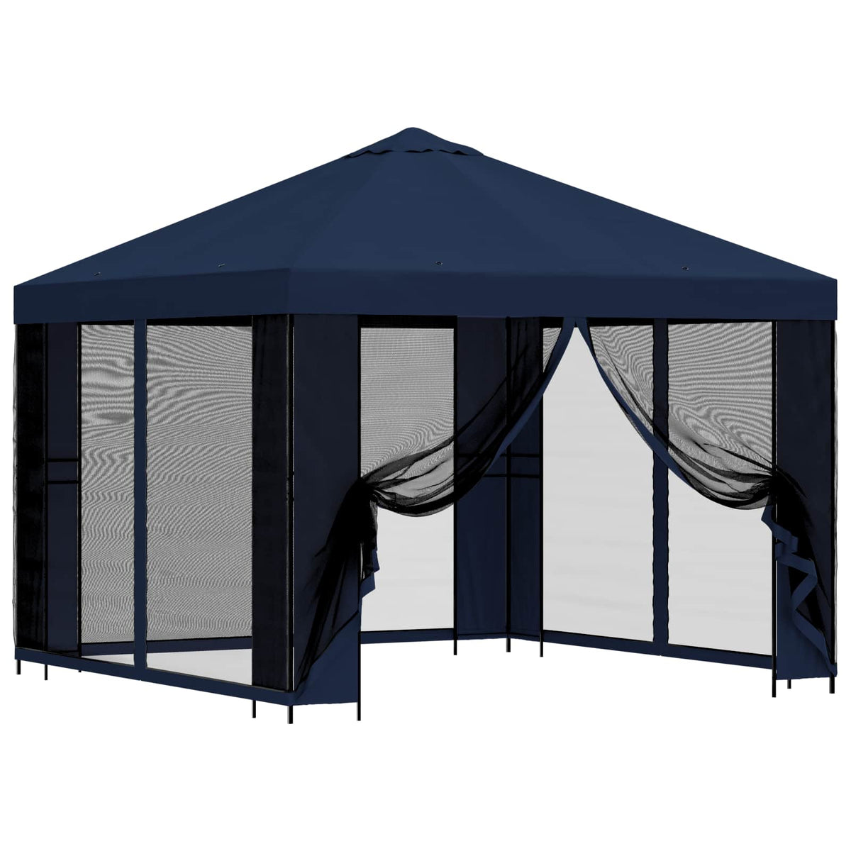 Garten Pavillon mit Seitenwänden 3 x 3 m Blau