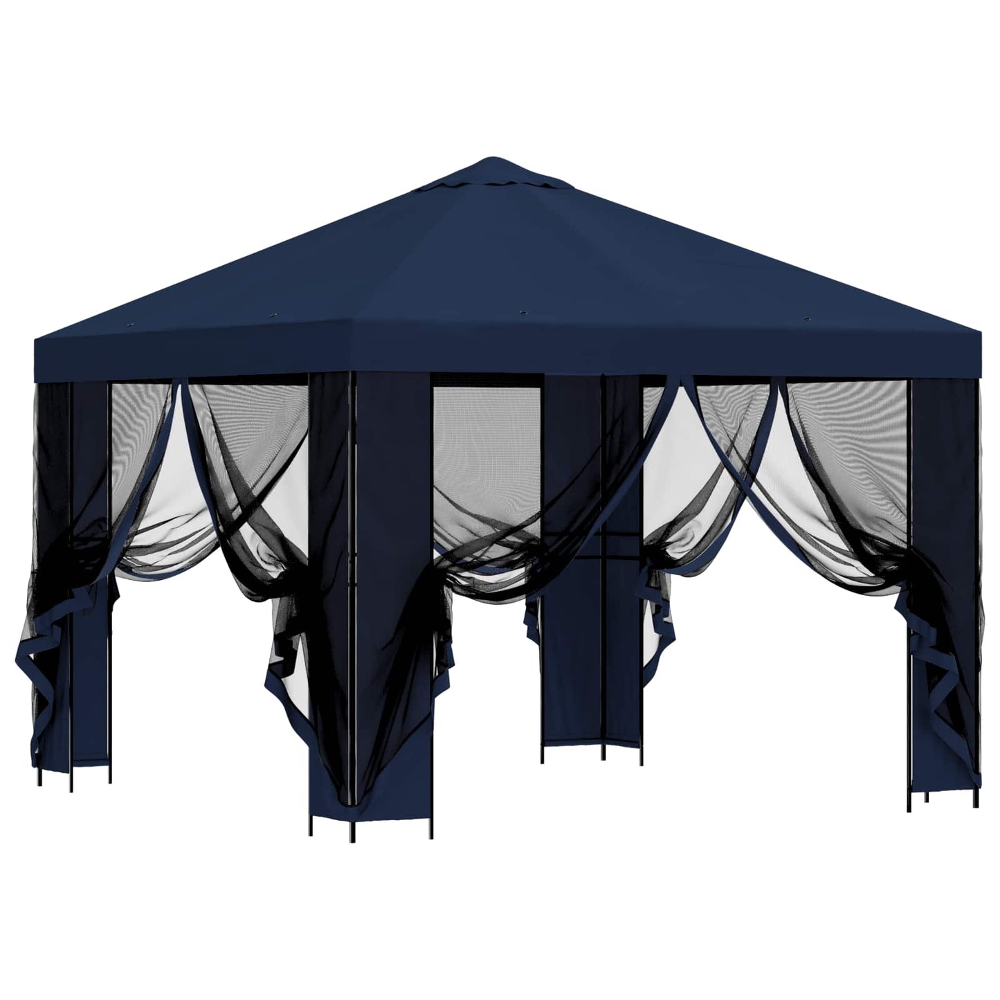 Garten Pavillon mit Seitenwänden 3 x 3 m Blau