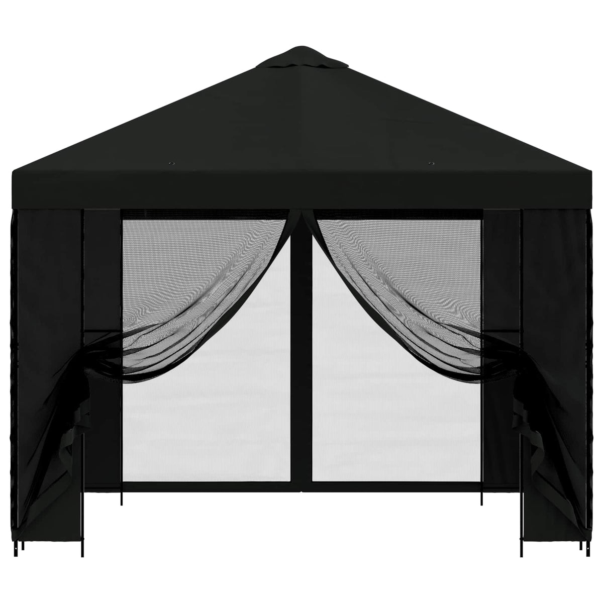 Garten Pavillon mit Seitenwänden 3 x 3 m Schwarz