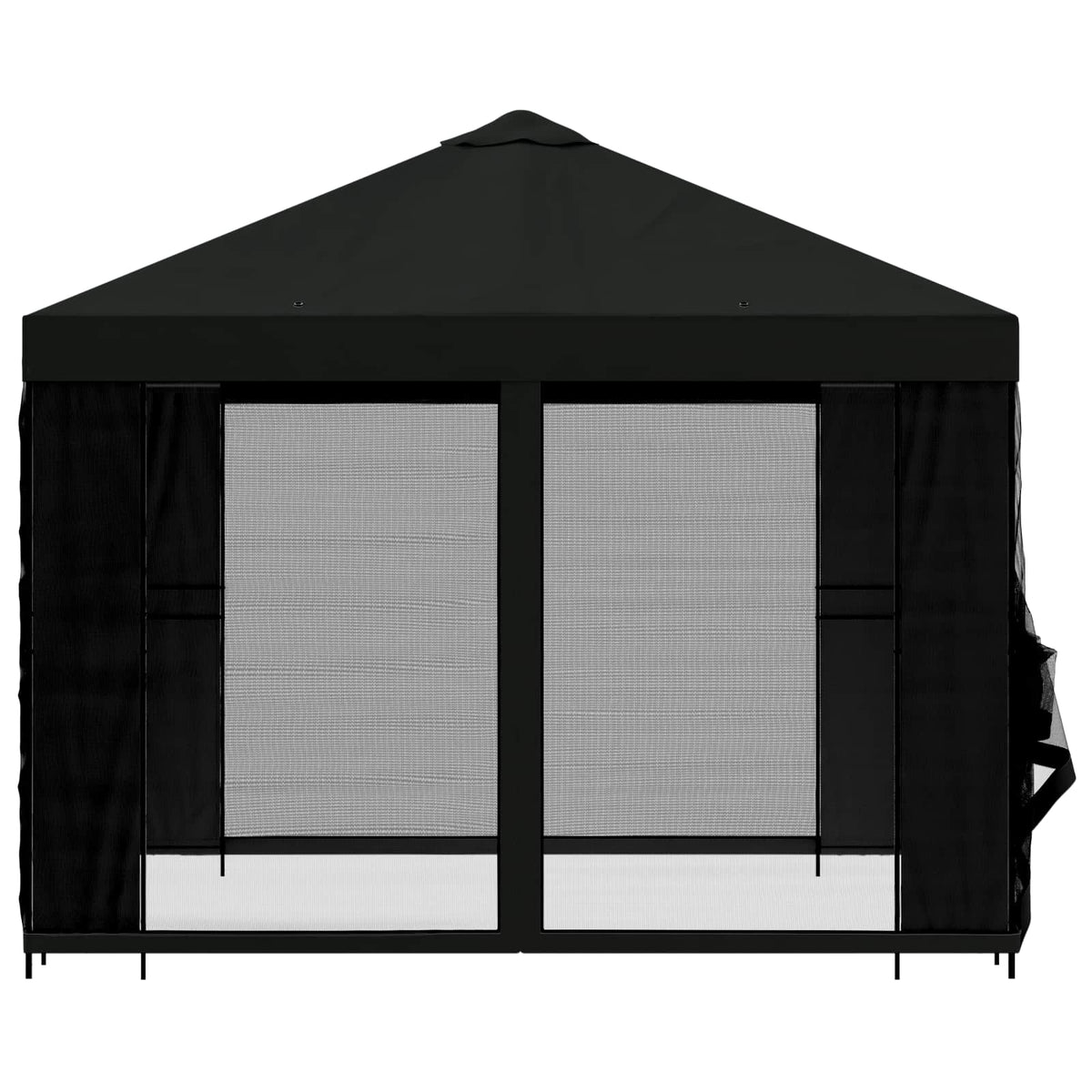 Garten Pavillon mit Seitenwänden 3 x 3 m Schwarz