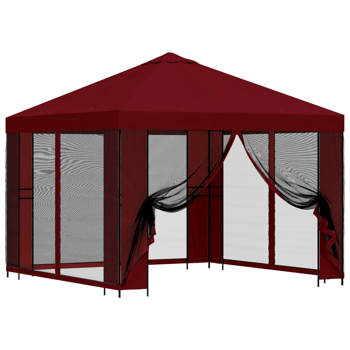 Garten Pavillon mit Seitenwänden 3 x 3 m Bordeauxrot