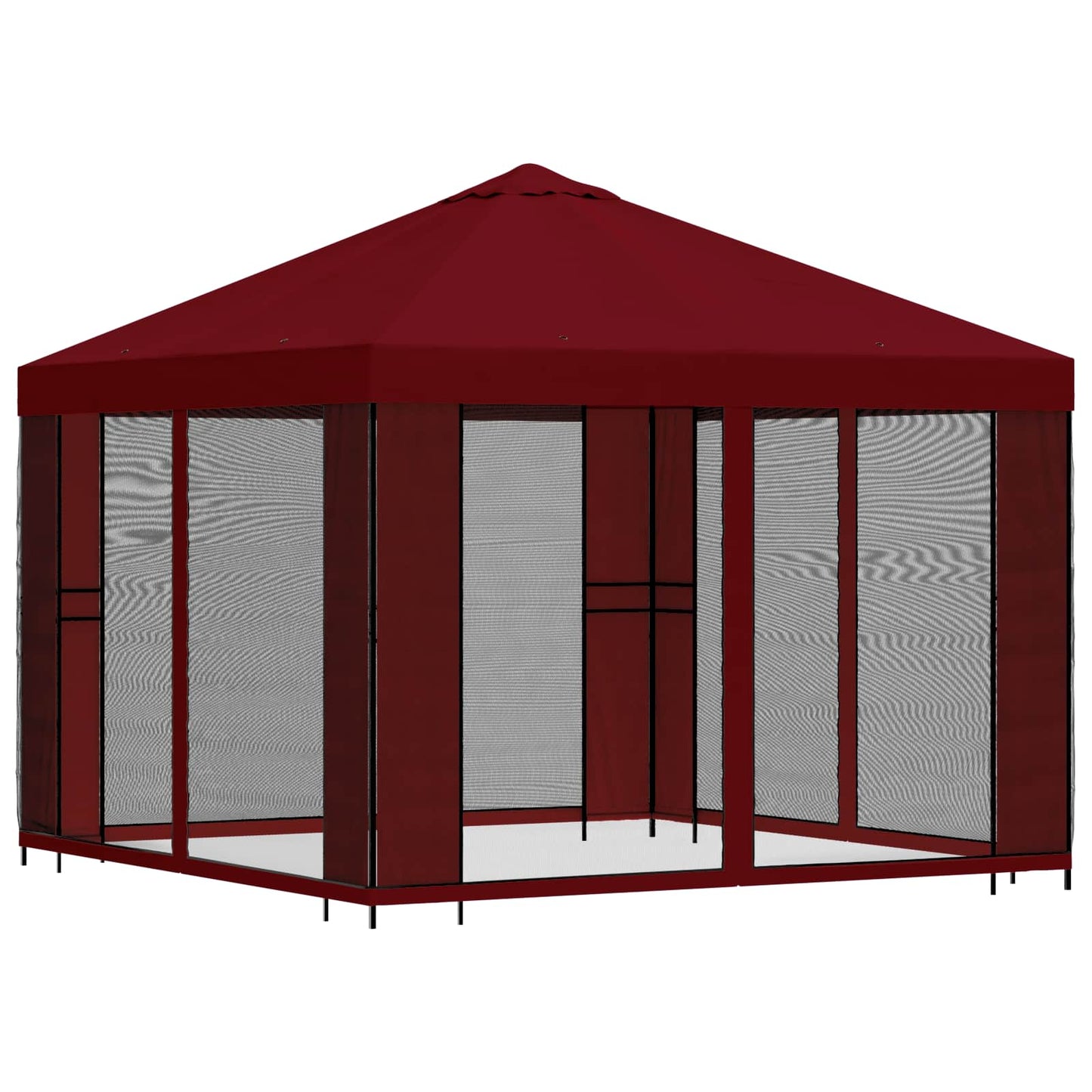 Garten Pavillon mit Seitenwänden 3 x 3 m Bordeauxrot