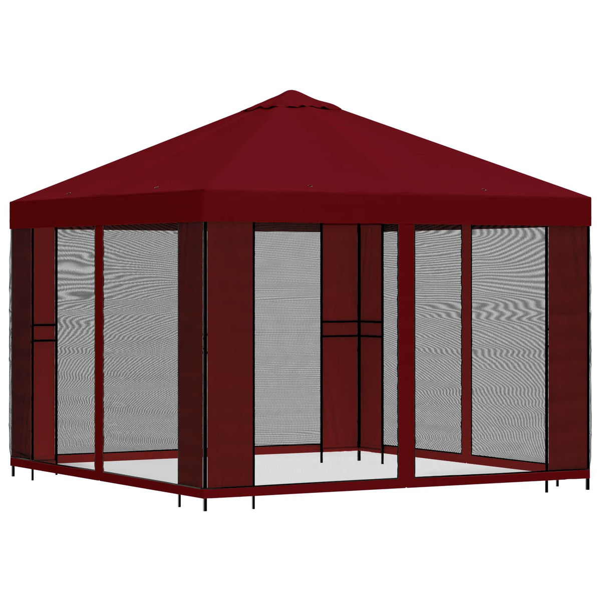 Garten Pavillon mit Seitenwänden 3 x 3 m Bordeauxrot