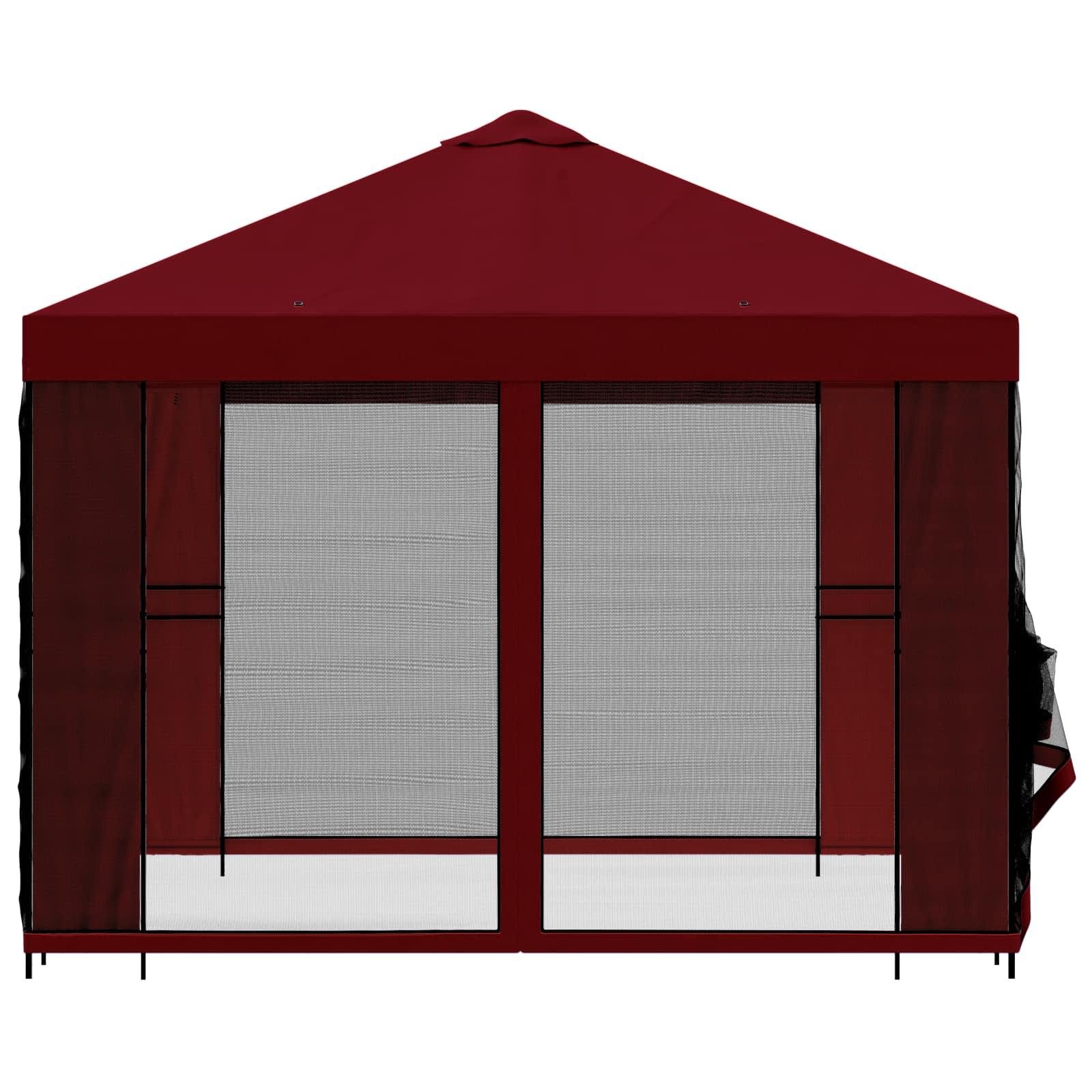 Garten Pavillon mit Seitenwänden 3 x 3 m Bordeauxrot