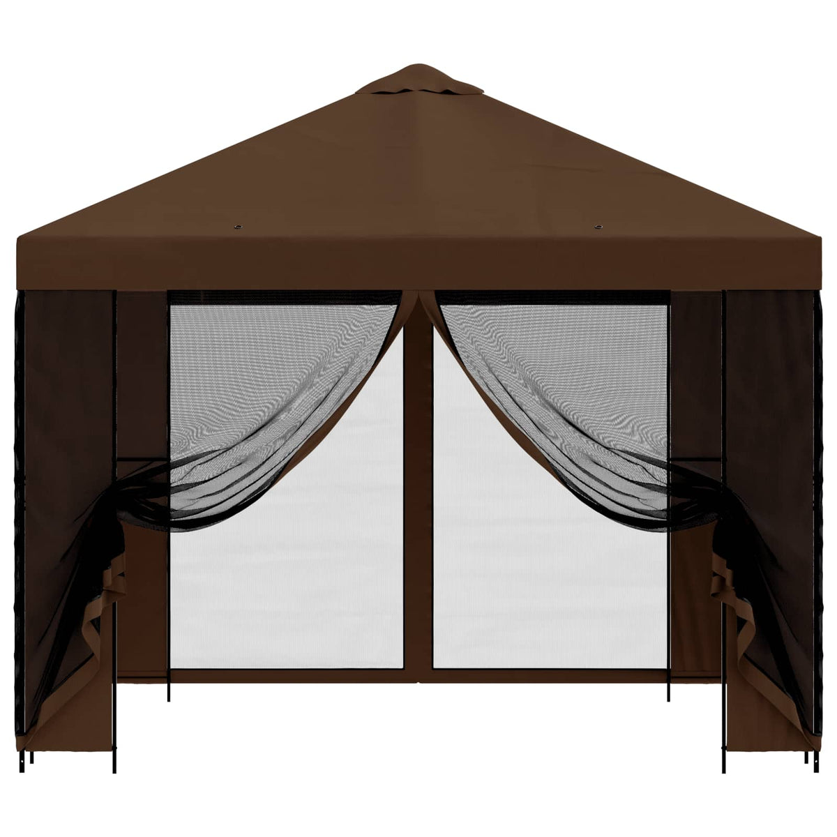 Garten Pavillon mit Seitenwänden 3 x 3 m Braun