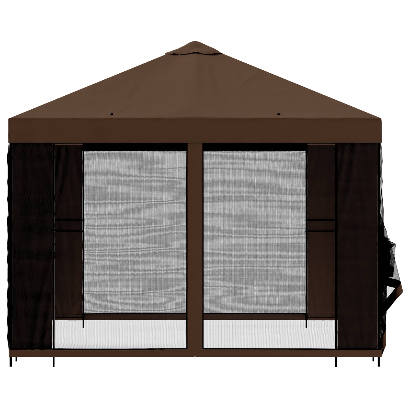 Garten Pavillon mit Seitenwänden 3 x 3 m Braun