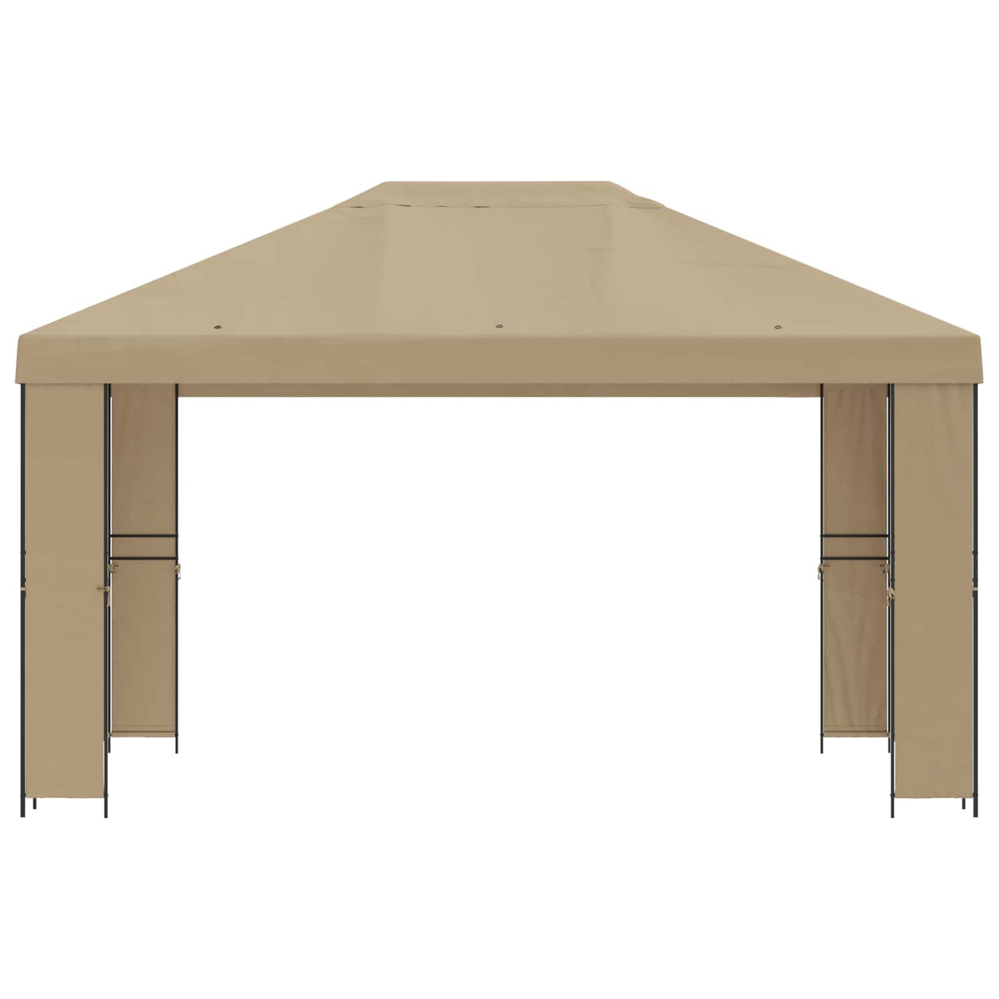 Pavillon 4 x 3 m Beige Polyester und Stahl 190 gsm