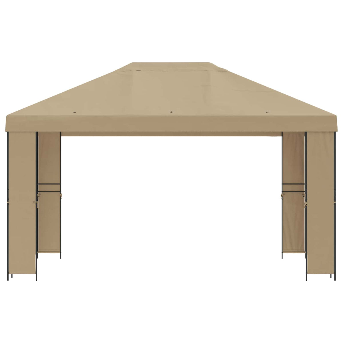 Pavillon 4 x 3 m Beige Polyester und Stahl 190 gsm