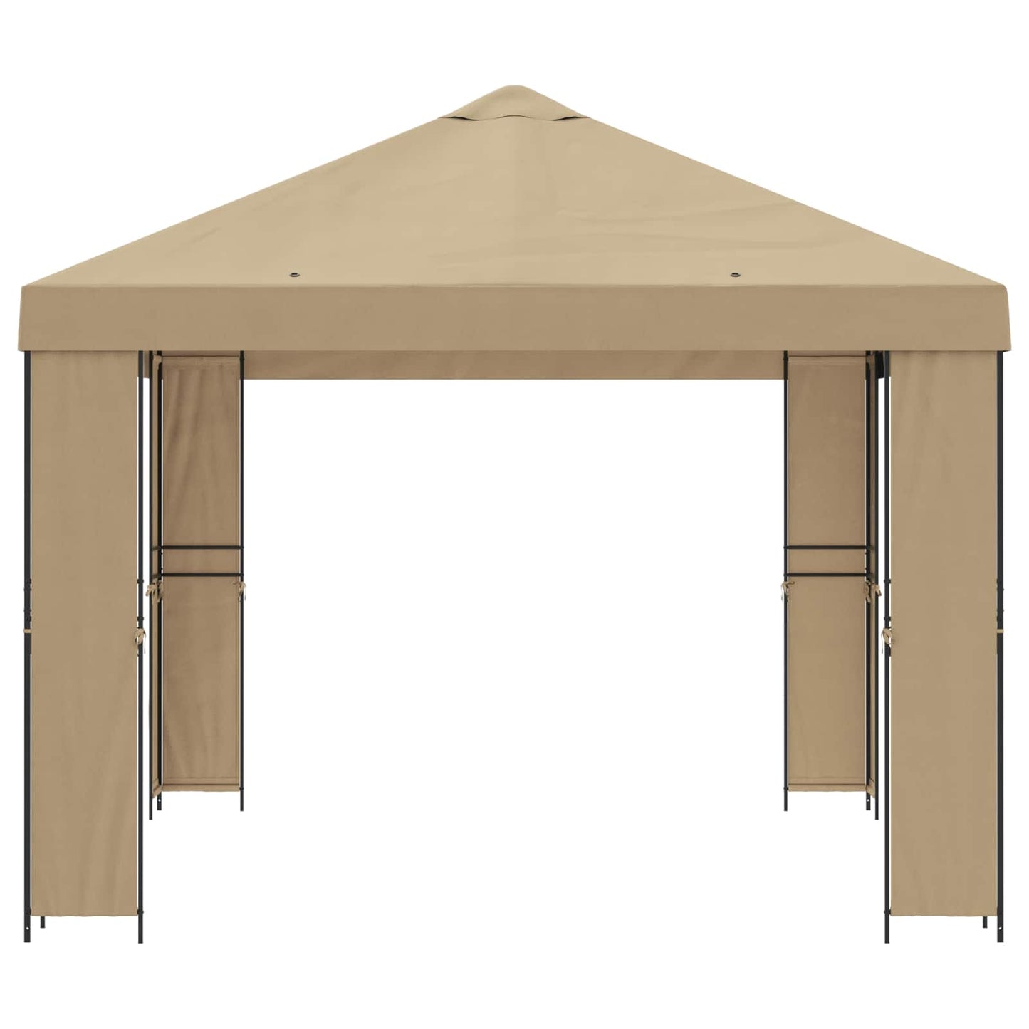 Pavillon 4 x 3 m Beige Polyester und Stahl 190 gsm
