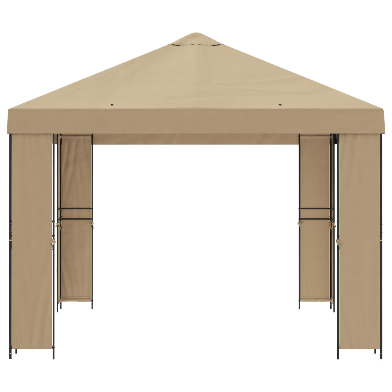 Pavillon 4 x 3 m Beige Polyester und Stahl 190 gsm