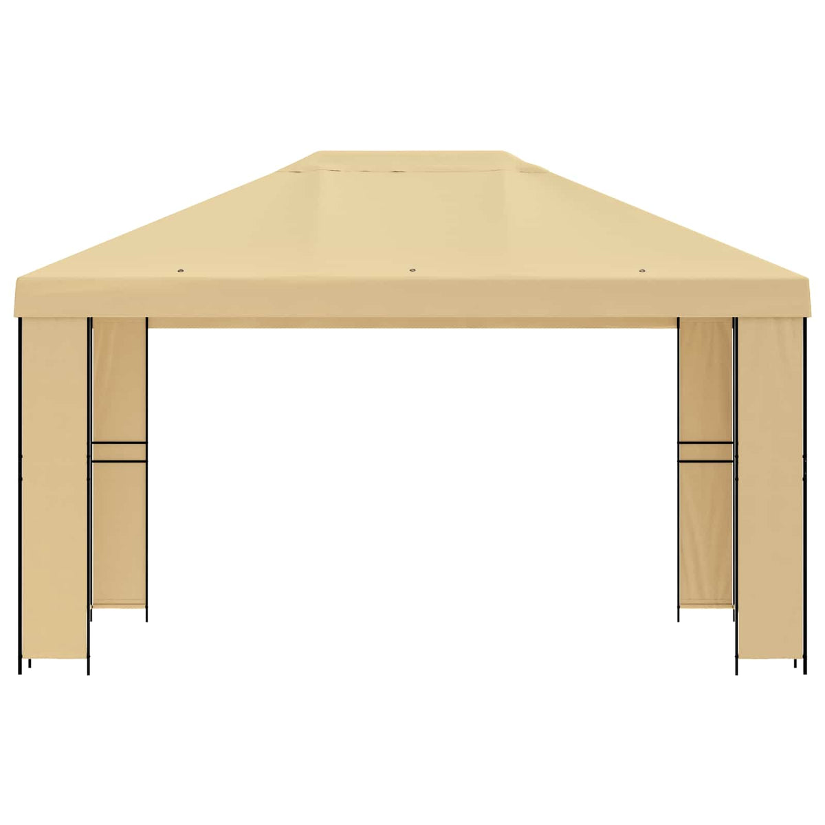 Pavillon 4 x 3 m Creme Polyester und Stahl 190 gsm